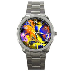 Fractal Art Pattern Cool Sport Metal Watch