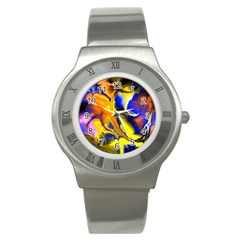 Fractal Art Pattern Cool Stainless Steel Watch by Nexatart