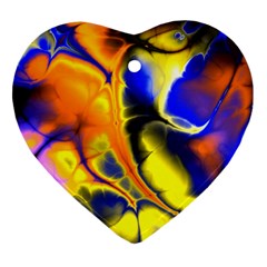 Fractal Art Pattern Cool Heart Ornament (Two Sides)