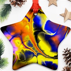 Fractal Art Pattern Cool Star Ornament (Two Sides)