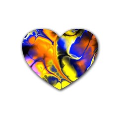 Fractal Art Pattern Cool Rubber Coaster (heart)  by Nexatart