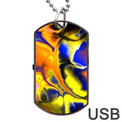 Fractal Art Pattern Cool Dog Tag Usb Flash (two Sides) by Nexatart