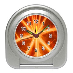 Red Leaf Macro Detail Travel Alarm Clocks by Nexatart