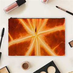 Red Leaf Macro Detail Cosmetic Bag (large)  by Nexatart