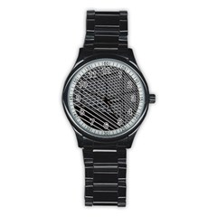 Abstract Architecture Pattern Stainless Steel Round Watch by Nexatart