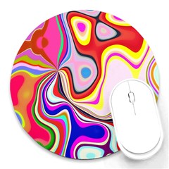 Colourful Abstract Background Design Round Mousepads by Nexatart