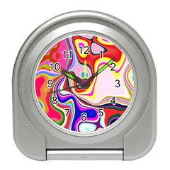 Colourful Abstract Background Design Travel Alarm Clocks by Nexatart