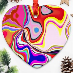 Colourful Abstract Background Design Heart Ornament (two Sides) by Nexatart