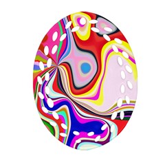 Colourful Abstract Background Design Oval Filigree Ornament (two Sides) by Nexatart