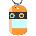 Orange, Aqua, Black Spots and Stripes Dog Tag (Two Sides) Front