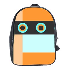 Orange, Aqua, Black Spots And Stripes School Bags(large)  by digitaldivadesigns