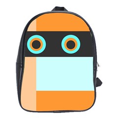 Orange, Aqua, Black Spots And Stripes School Bags (xl)  by digitaldivadesigns