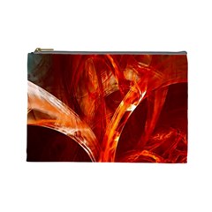 Red Abstract Pattern Texture Cosmetic Bag (large)  by Nexatart