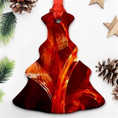 Red Abstract Pattern Texture Christmas Tree Ornament (two Sides) by Nexatart