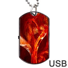 Red Abstract Pattern Texture Dog Tag Usb Flash (one Side) by Nexatart