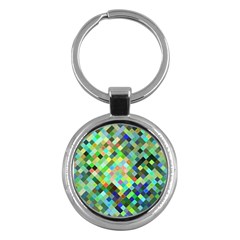 Pixel Pattern A Completely Seamless Background Design Key Chains (Round) 