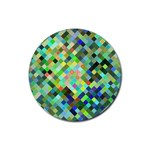 Pixel Pattern A Completely Seamless Background Design Rubber Round Coaster (4 pack)  Front