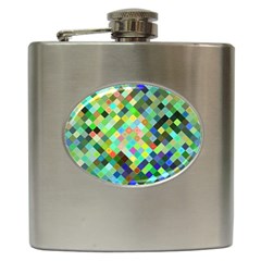 Pixel Pattern A Completely Seamless Background Design Hip Flask (6 oz)