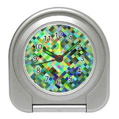 Pixel Pattern A Completely Seamless Background Design Travel Alarm Clocks by Nexatart