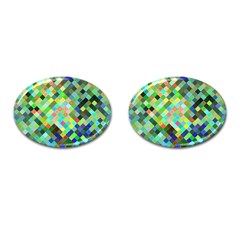 Pixel Pattern A Completely Seamless Background Design Cufflinks (oval) by Nexatart