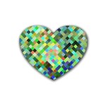 Pixel Pattern A Completely Seamless Background Design Rubber Coaster (Heart)  Front