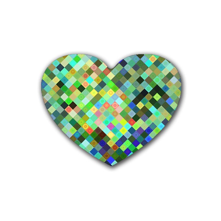 Pixel Pattern A Completely Seamless Background Design Rubber Coaster (Heart) 