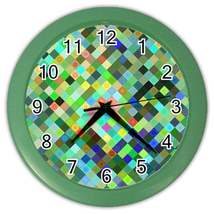 Pixel Pattern A Completely Seamless Background Design Color Wall Clocks