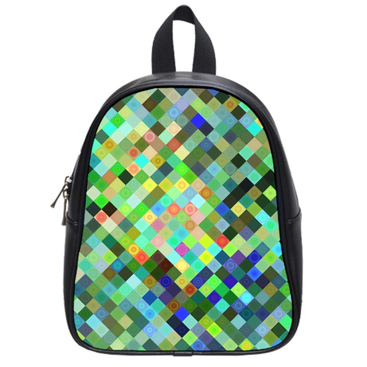 Pixel Pattern A Completely Seamless Background Design School Bags (Small) 