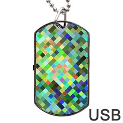 Pixel Pattern A Completely Seamless Background Design Dog Tag USB Flash (One Side)