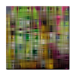 Woven Colorful Abstract Background Of A Tight Weave Pattern Tile Coasters by Nexatart