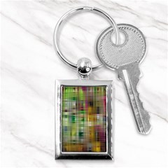 Woven Colorful Abstract Background Of A Tight Weave Pattern Key Chains (rectangle)  by Nexatart