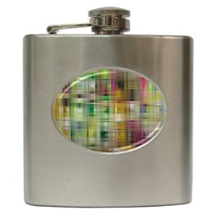 Woven Colorful Abstract Background Of A Tight Weave Pattern Hip Flask (6 Oz) by Nexatart