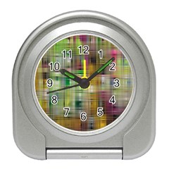 Woven Colorful Abstract Background Of A Tight Weave Pattern Travel Alarm Clocks by Nexatart