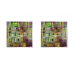 Woven Colorful Abstract Background Of A Tight Weave Pattern Cufflinks (square) by Nexatart