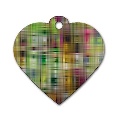 Woven Colorful Abstract Background Of A Tight Weave Pattern Dog Tag Heart (one Side) by Nexatart