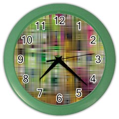 Woven Colorful Abstract Background Of A Tight Weave Pattern Color Wall Clocks by Nexatart