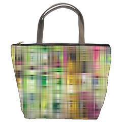 Woven Colorful Abstract Background Of A Tight Weave Pattern Bucket Bags by Nexatart