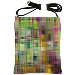 Woven Colorful Abstract Background Of A Tight Weave Pattern Shoulder Sling Bags by Nexatart