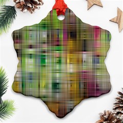 Woven Colorful Abstract Background Of A Tight Weave Pattern Ornament (snowflake) by Nexatart