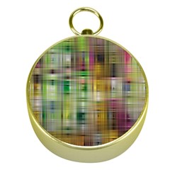 Woven Colorful Abstract Background Of A Tight Weave Pattern Gold Compasses by Nexatart