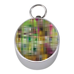 Woven Colorful Abstract Background Of A Tight Weave Pattern Mini Silver Compasses by Nexatart