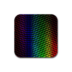 Digitally Created Halftone Dots Abstract Rubber Coaster (Square) 