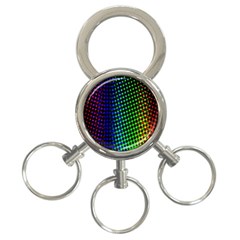 Digitally Created Halftone Dots Abstract 3-Ring Key Chains