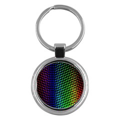 Digitally Created Halftone Dots Abstract Key Chains (Round) 