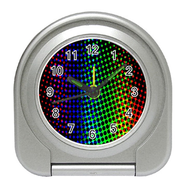 Digitally Created Halftone Dots Abstract Travel Alarm Clocks