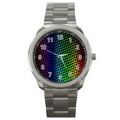 Digitally Created Halftone Dots Abstract Sport Metal Watch