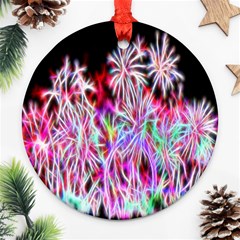 Fractal Fireworks Display Pattern Ornament (round) by Nexatart