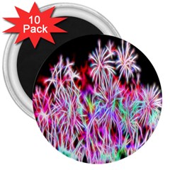 Fractal Fireworks Display Pattern 3  Magnets (10 Pack)  by Nexatart