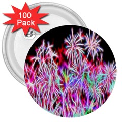 Fractal Fireworks Display Pattern 3  Buttons (100 Pack)  by Nexatart