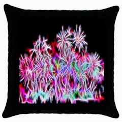 Fractal Fireworks Display Pattern Throw Pillow Case (black) by Nexatart